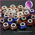 irregular 8x13mm mixed colors glass big hole beads with 5mm hole
